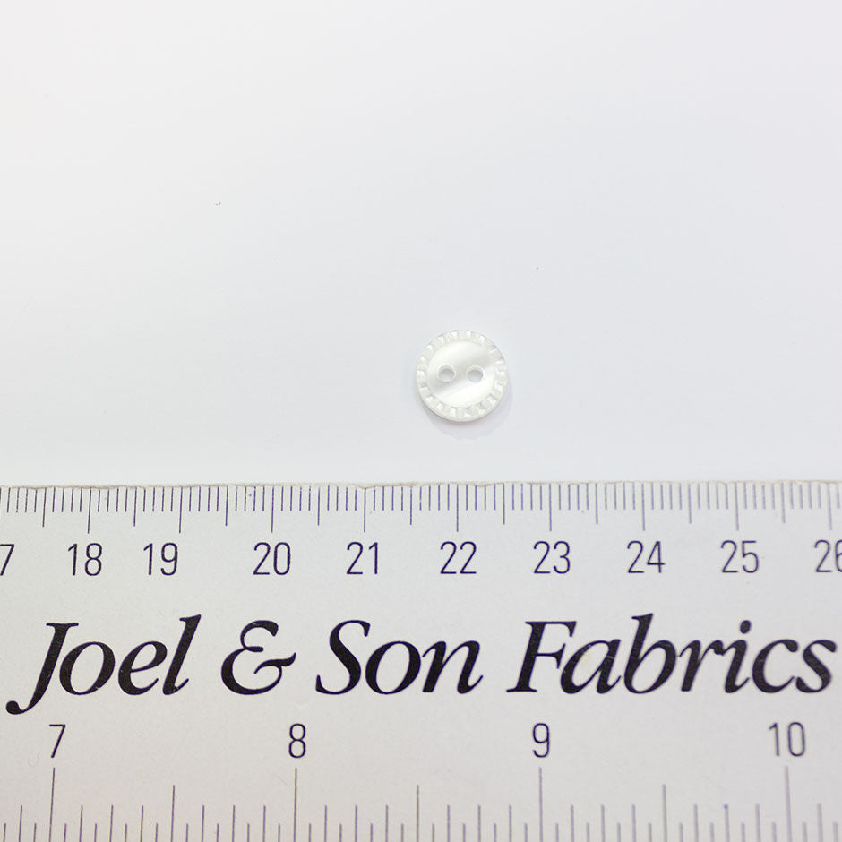 Ivory Fluted Edge Shirting Button