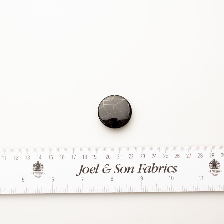 Black 'Shattered' Effect Button - Large