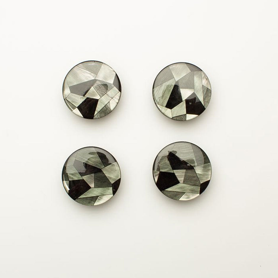 Grey Pearlised 'Mosaic' Button - Large