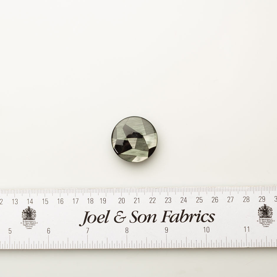 Grey Pearlised 'Mosaic' Button - Large