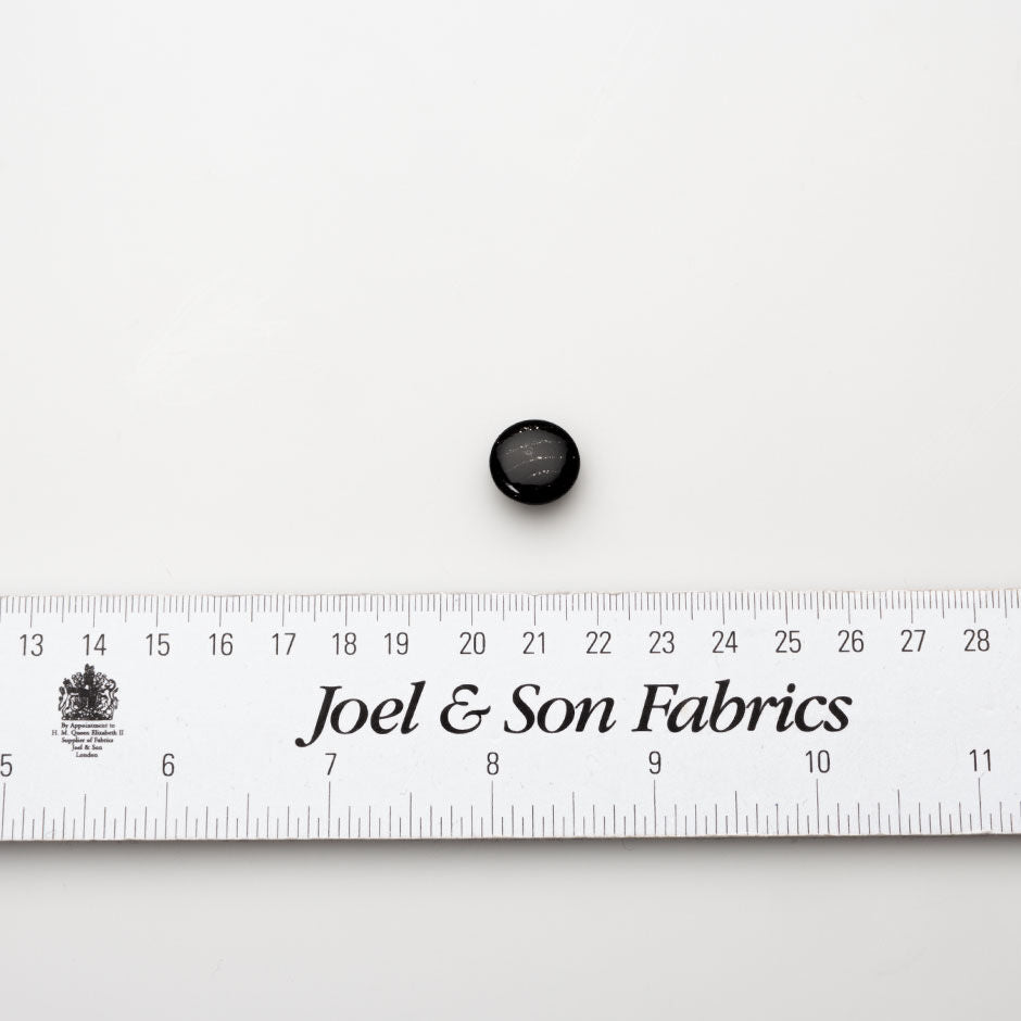 Glittery 'Wave' Black Button - Small