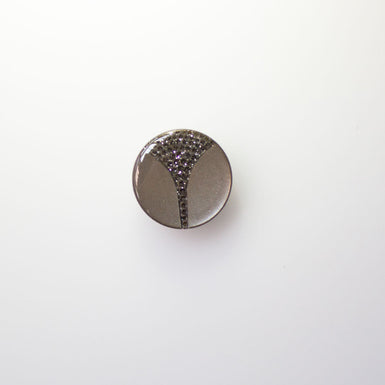 Grey Pearlised Sparkly Button - Medium