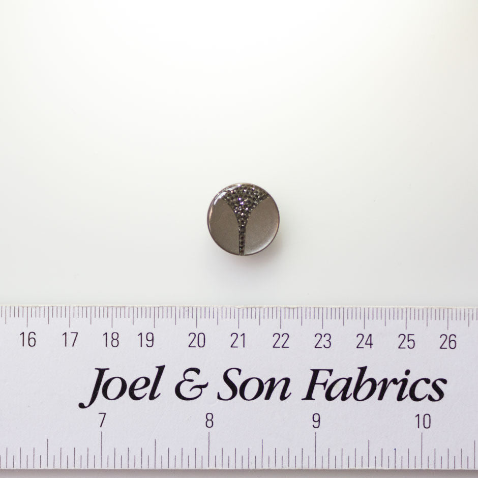 Grey Pearlised Sparkly Button - Medium
