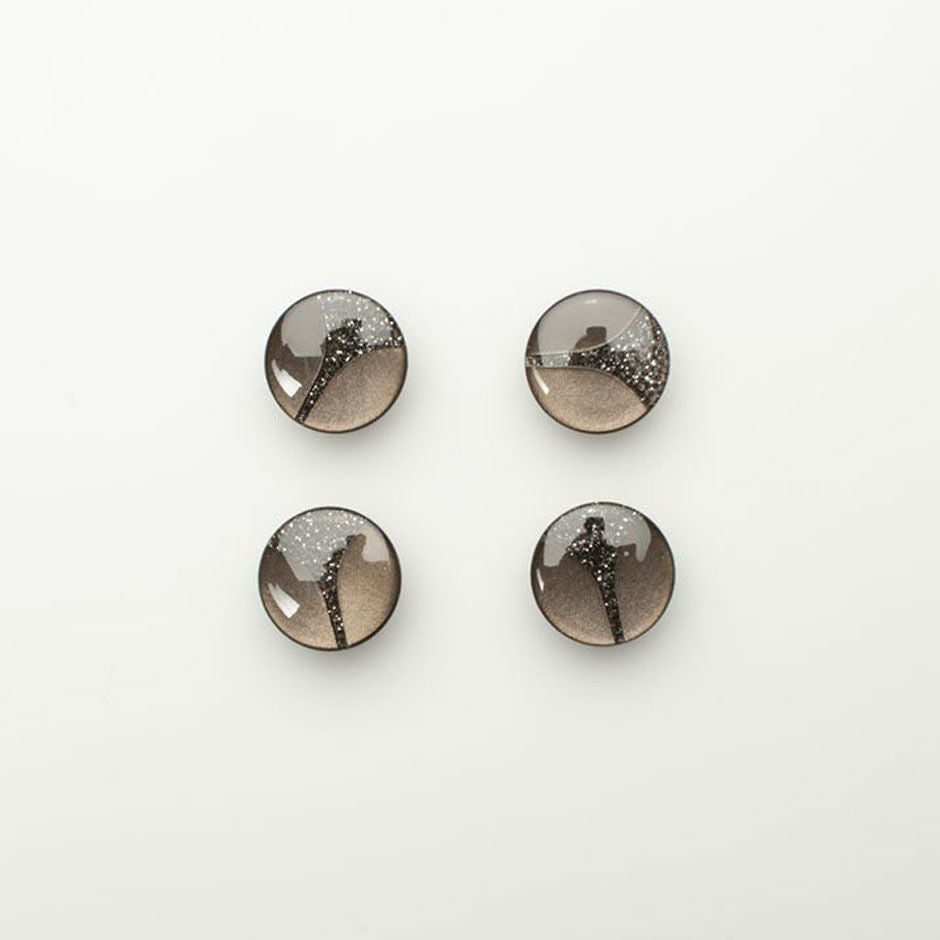 Taupe Pearlised Sparkly Button - Medium