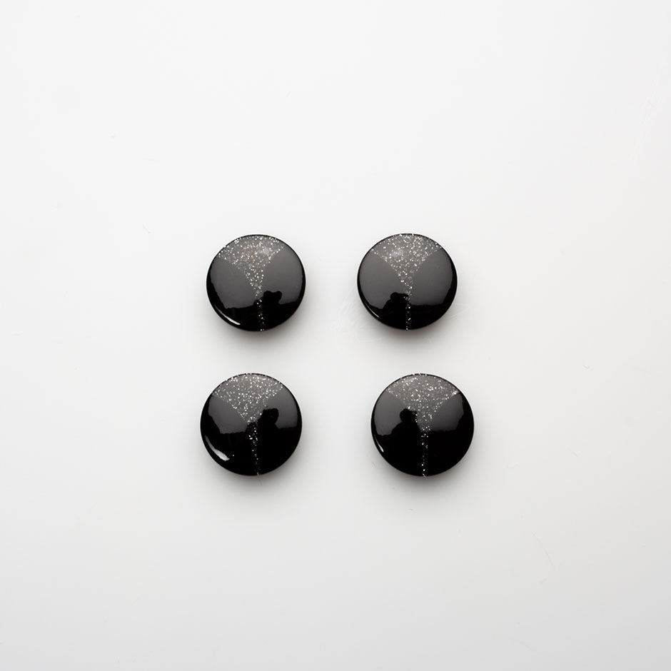 Black Sparkly Button - Large