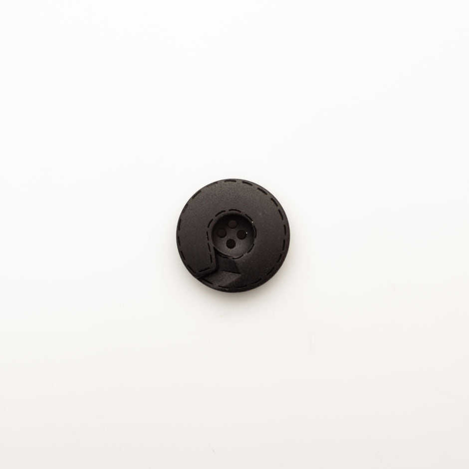 Matte Black Stitched Arrow Button - Large