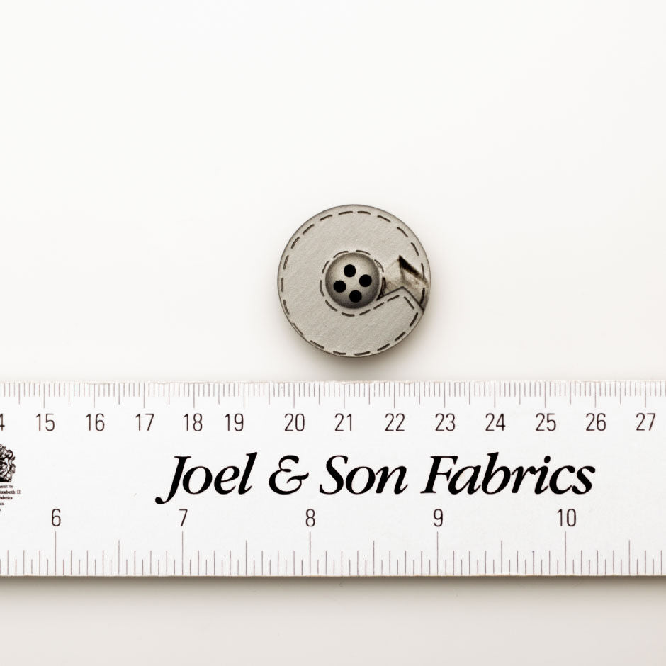 Grey Pearlised Stitched Arrow Button - Large