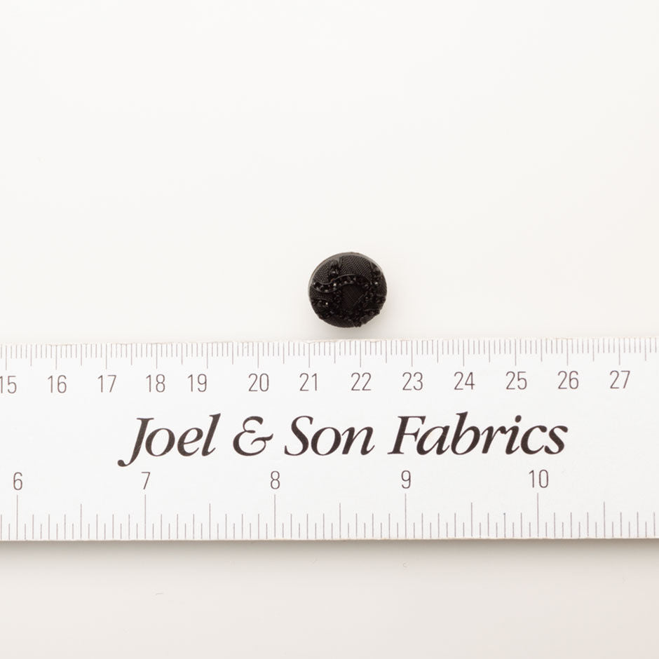 Black 'Sparkly Swirl' Button - Small