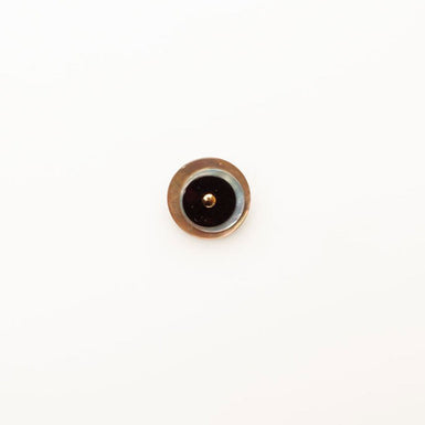 Pearlised Beige & Black Layered Button - Small