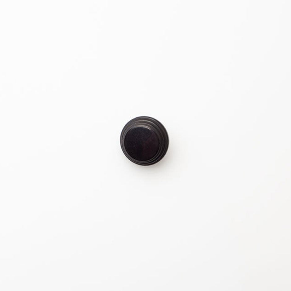 Black Round Ridged Button - Small