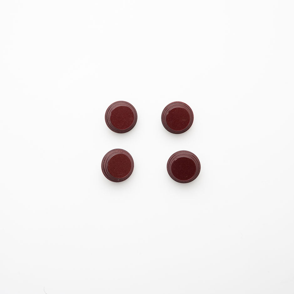 Maroon Ridged Button - Small