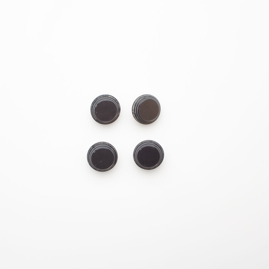 Taupe Round Ridged Button - Small