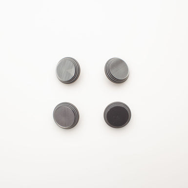 Grey Round Ridged Button - Small