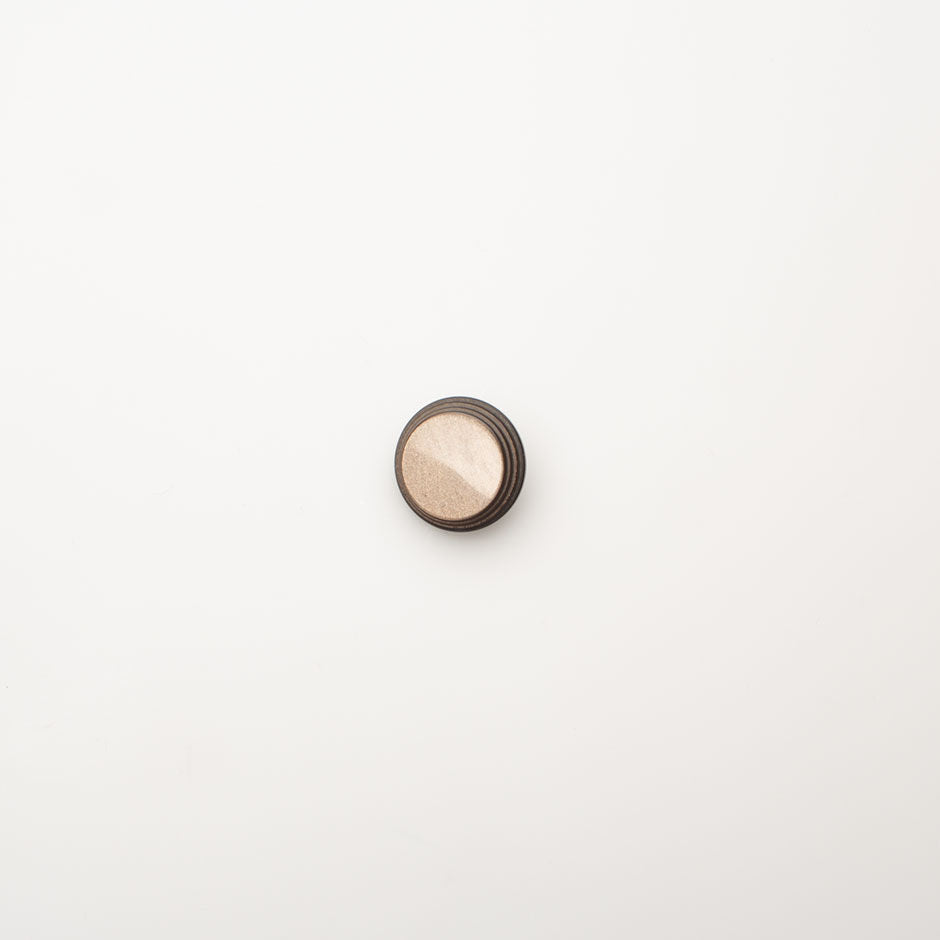 Taupe Round Ridged Button - Large