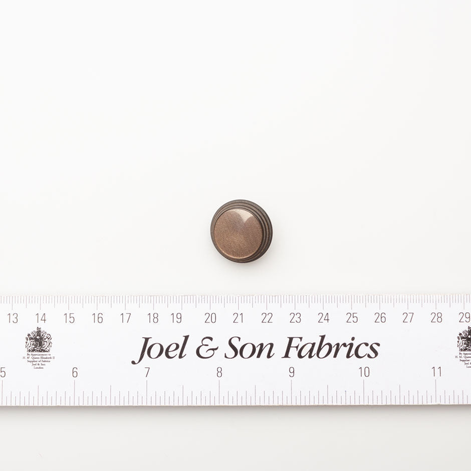 Taupe Round Ridged Button - Large