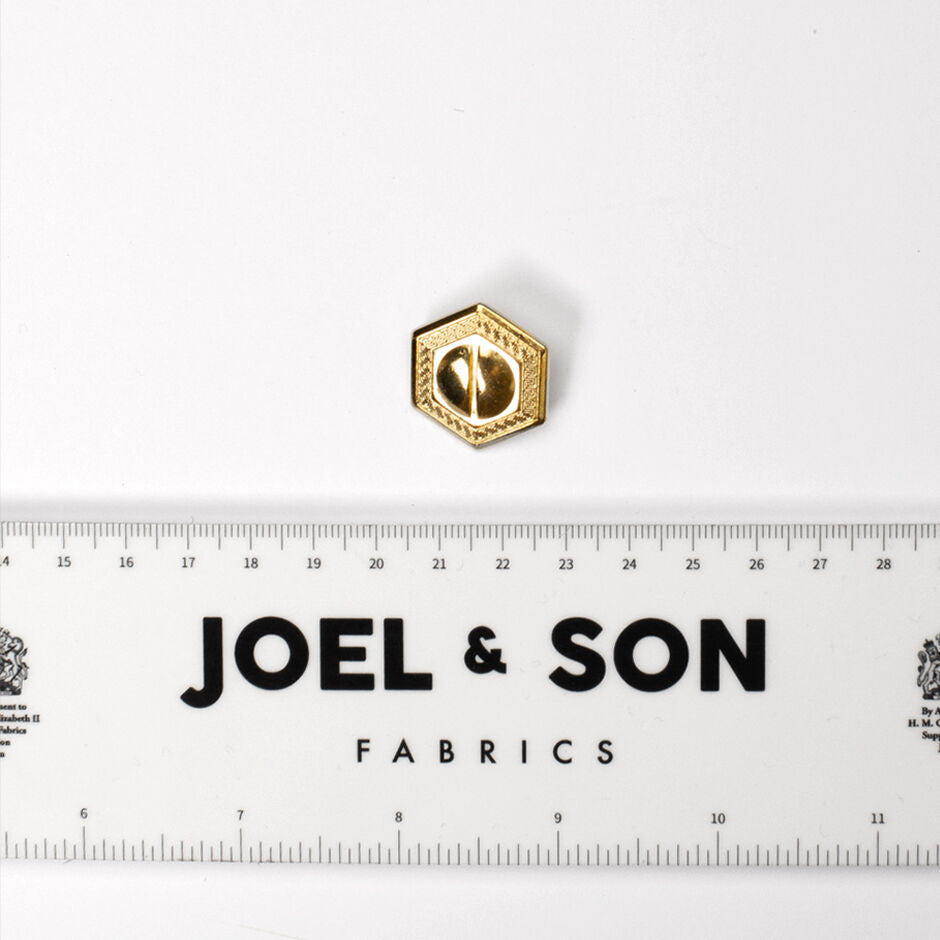 Gold Hexagon Shaped Button
