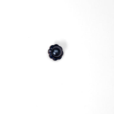 Small Slate Blue Pearl Floral Shaped Button