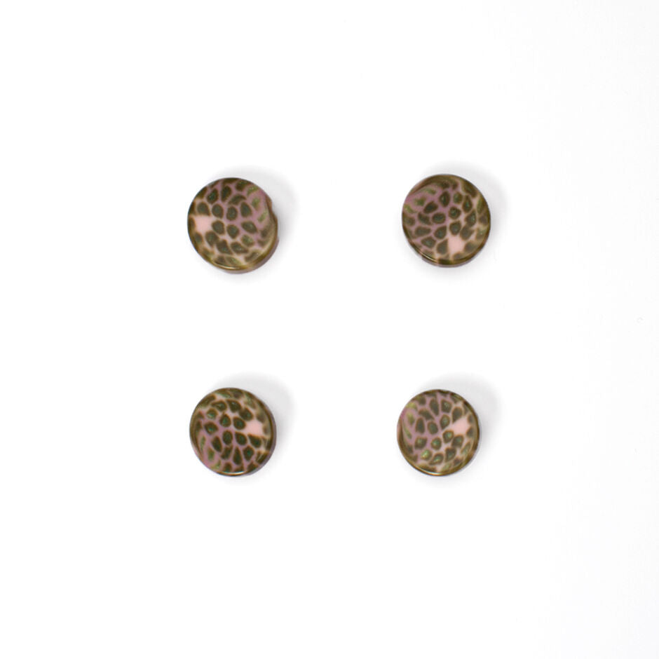 Brown Animal Design Round Resin Button