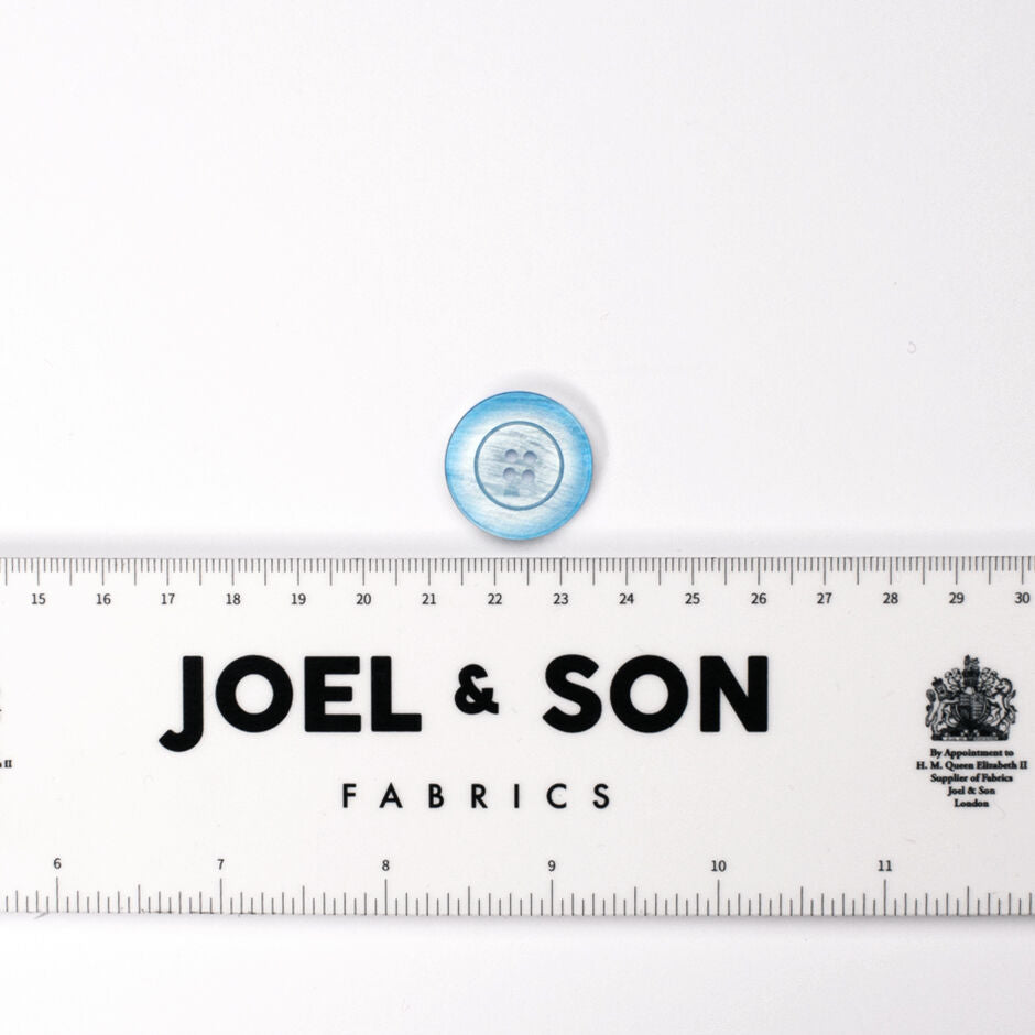 Sky Blue Round Pearlised Button