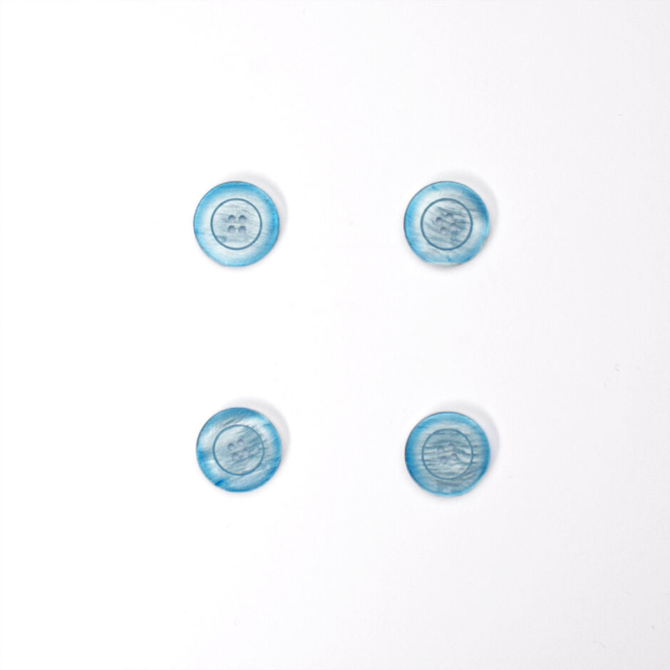 Sky Blue Round Pearlised Button
