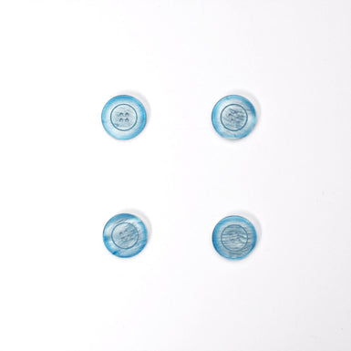 Sky Blue Round Pearlised Button