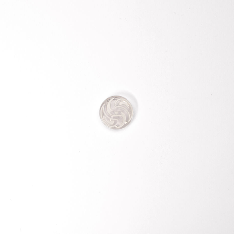 Cream Swirl Transparent Round Button