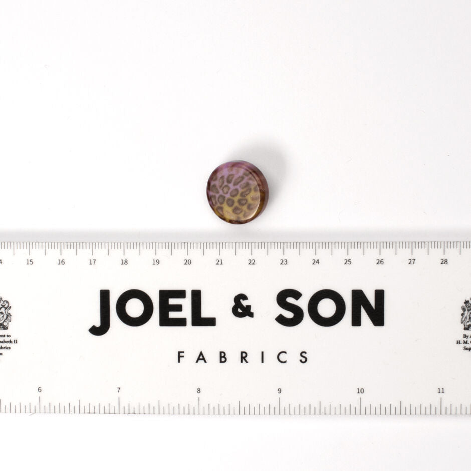 Purple & Brown Animal Round Resin Button