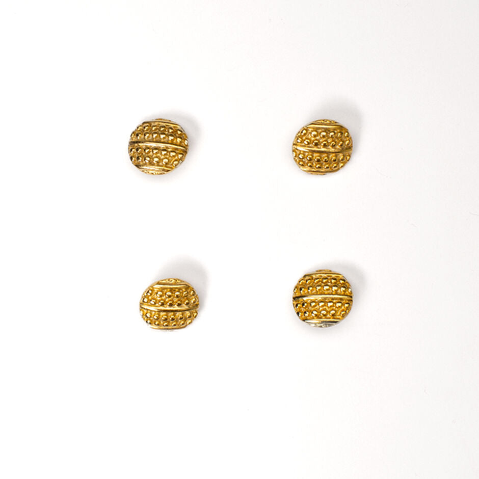 Gold Metal 'Bobbled/Stripe' Button
