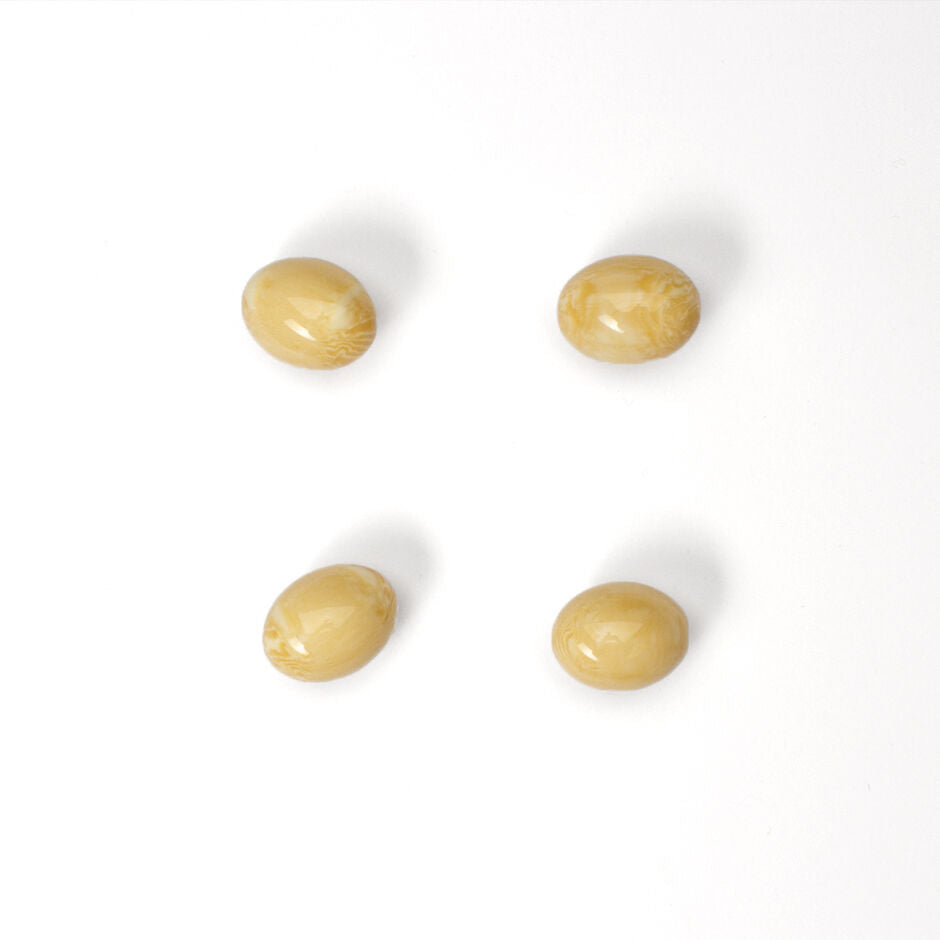 Soft Mottled Beige Oval Cardigan Button