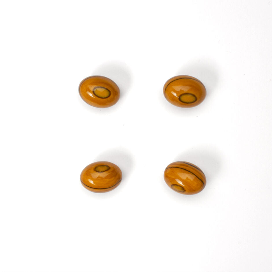 Brown Oval Cardigan Button