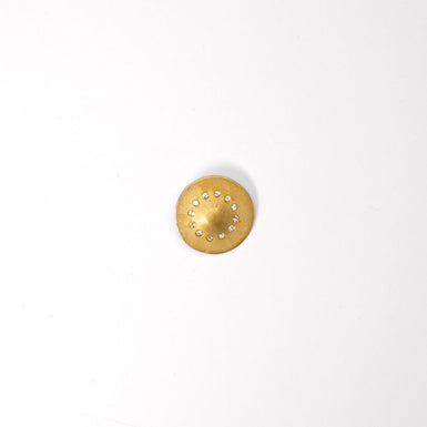 Large Round Gold Diamanté Button