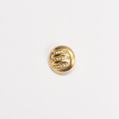 Small Gold Diamanté Round Metal Button
