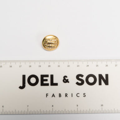 Small Gold Diamanté Round Metal Button