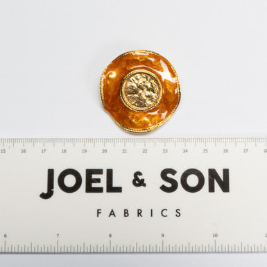 Large Round Bronze & Gold Coloured Button