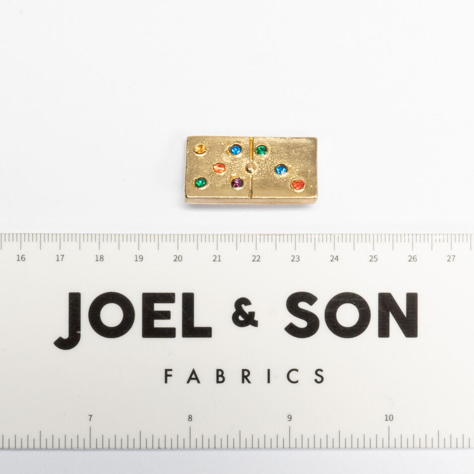 Multi-Coloured Gold Domino Button