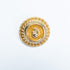 Orange Centred Round Gold Toned Button
