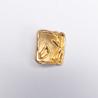 Gold Toned Square Abstract Button