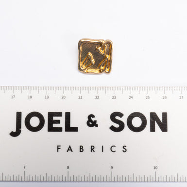 Gold Toned Square Abstract Button