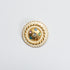 Round Brushed Gold & Ivory Diamanté Button