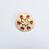 Round Ivory & Red Patterned Button