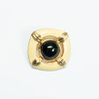 Black Centered Yellow & Gold Button