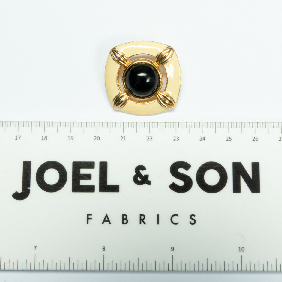 Black Centered Yellow & Gold Button