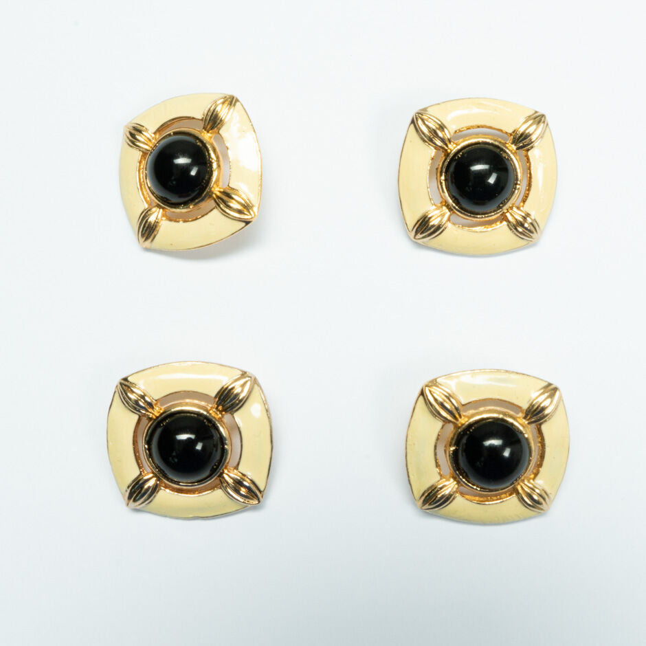 Black Centered Yellow & Gold Button