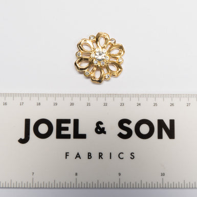 Gold Floral Diamanté Button