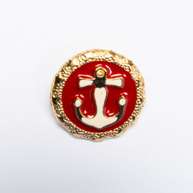 Anchor Centre Large Round Gold Button