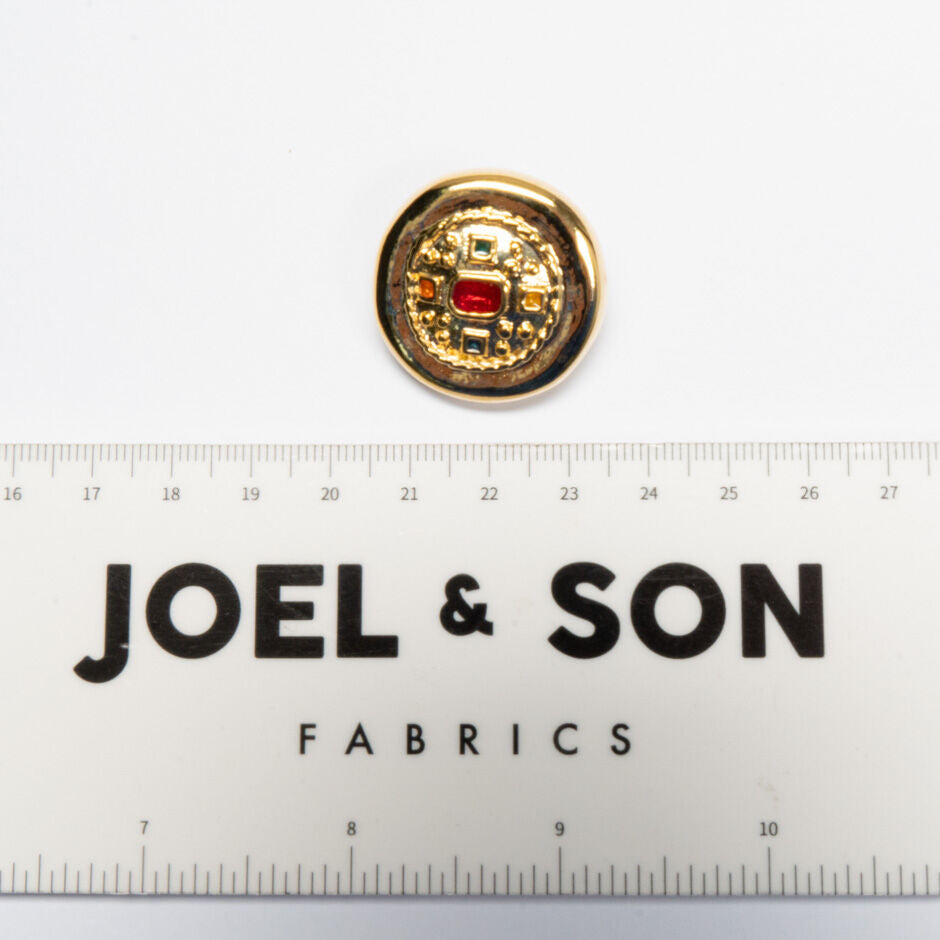 Large Round Multi Diamanté Button