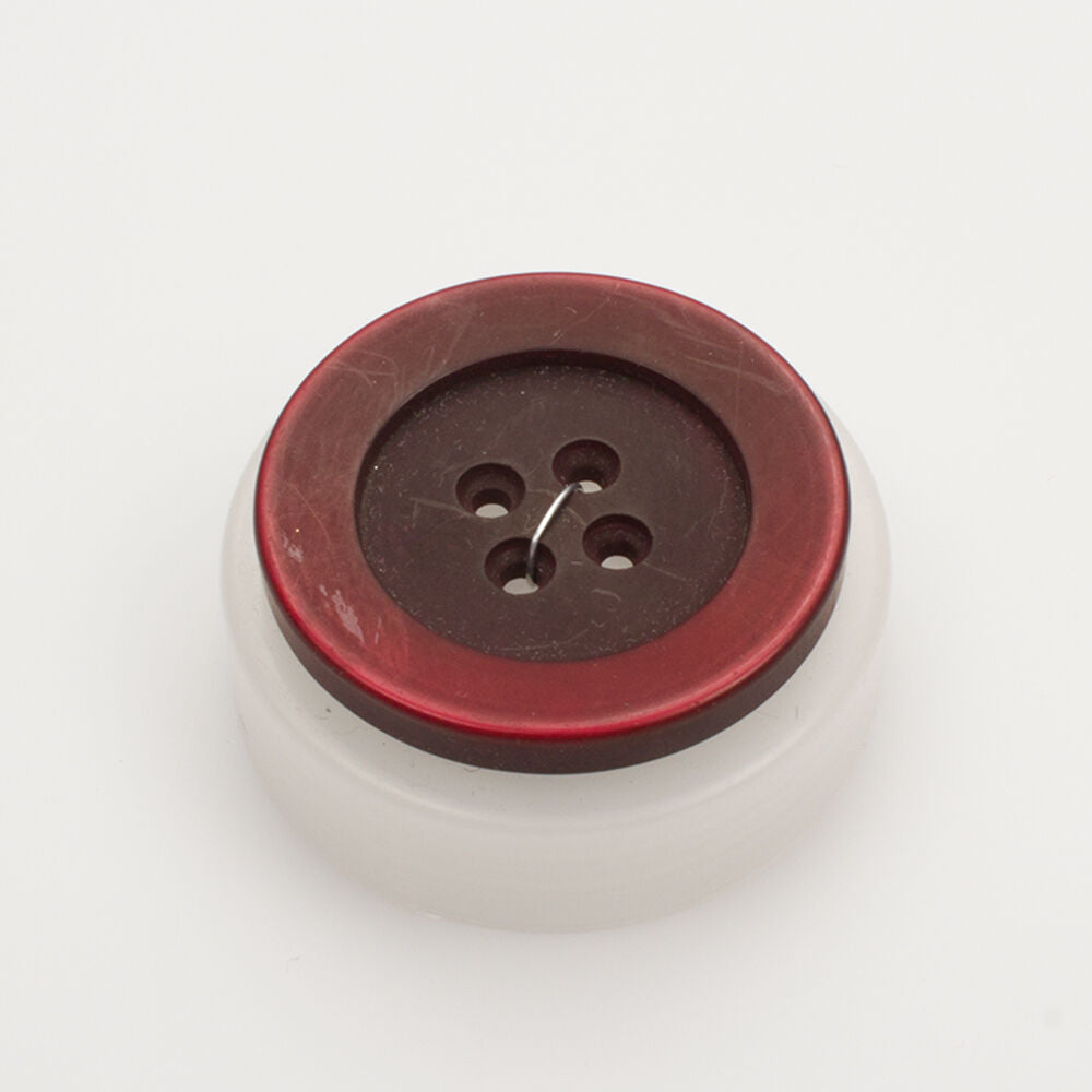 Dark Red Round Button - Large | Luxurious Buttons