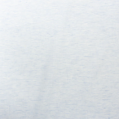 Soft Blue Striped White Pure Linen