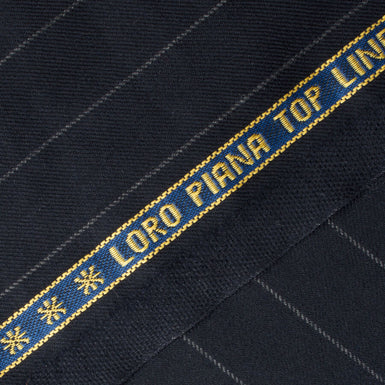 Midnight Blue Pure Cashmere Pinstripe Suiting (A 3m Piece)