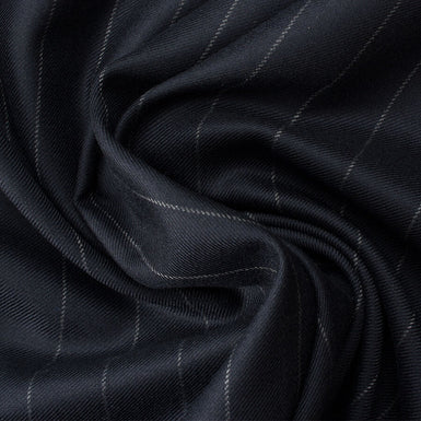 Midnight Blue Pure Cashmere Pinstripe Suiting (A 3m Piece)